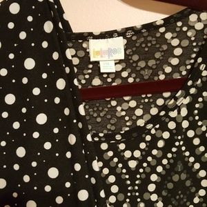 LulaRoe blk/wht 2X Irma TC leggings polka dots